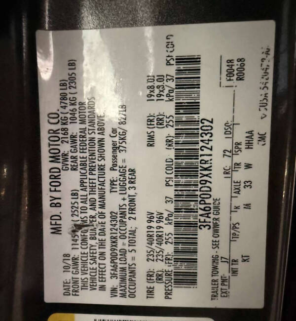 2019 Ford Fusion Titanium