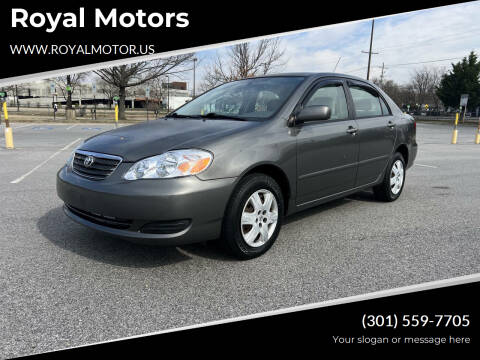 2006 Toyota Corolla for sale at Royal Motors in Hyattsville MD