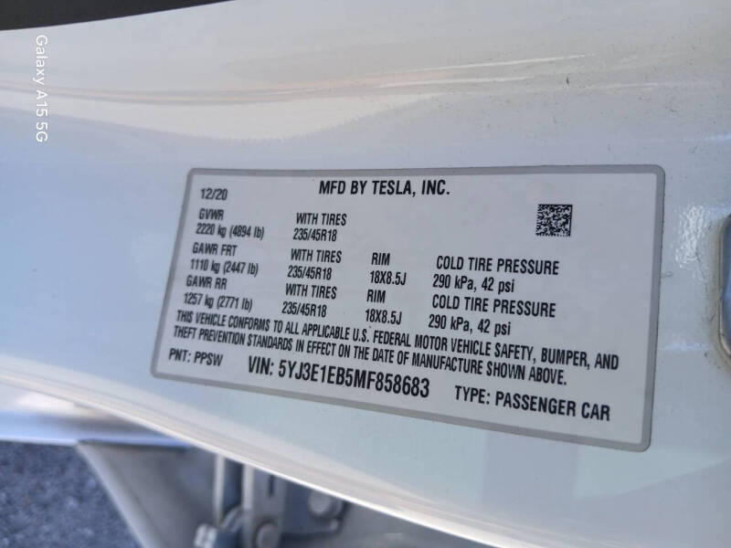 2021 Tesla Model 3 Long Range