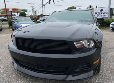 2012 Ford Mustang for sale at Auto Union LLC in Virginia Beach VA