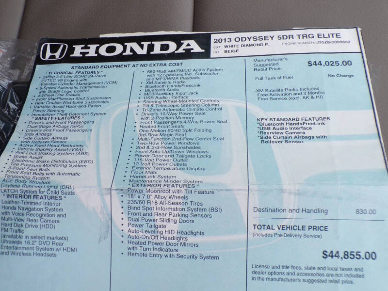 2013 Honda Odyssey Touring Elite