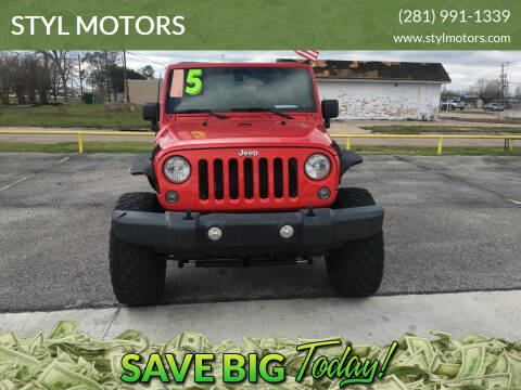 2015 Jeep Wrangler Unlimited for sale at STYL MOTORS in Pasadena TX
