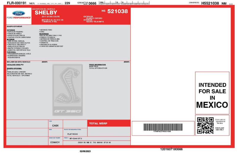 2017 Ford Mustang Shelby GT350