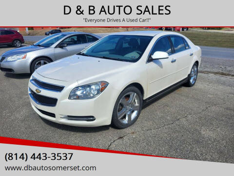 2012 Chevrolet Malibu for sale at D & B AUTO SALES in Somerset PA