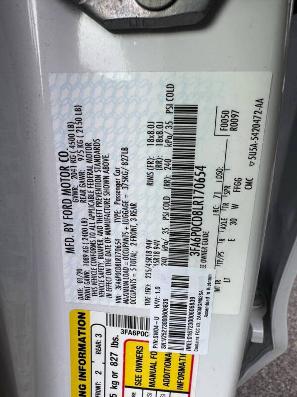 2020 Ford Fusion SEL