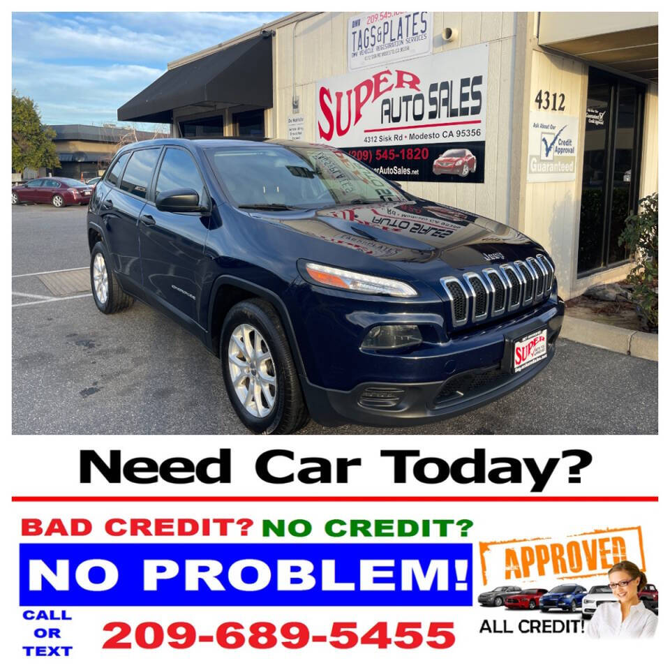 2015 Jeep Cherokee for sale at Super Auto Sales Modesto in Modesto, CA