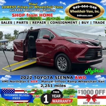 2022 Toyota Sienna for sale at Wheelchair Vans Inc in Laguna Hills CA