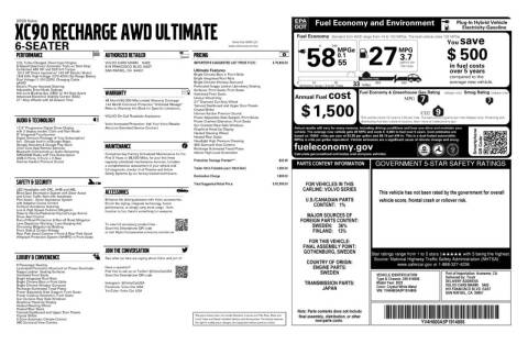 2023 Volvo XC90 Recharge T8 Ultimate Bright Theme 6P