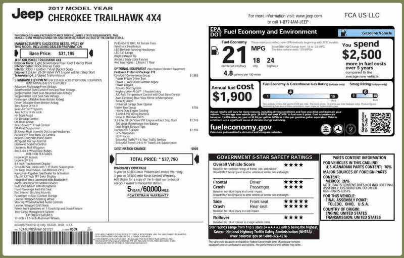 2017 Jeep Cherokee Trailhawk