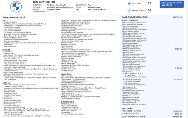 2020 BMW 4 Series 430i Gran Coupe