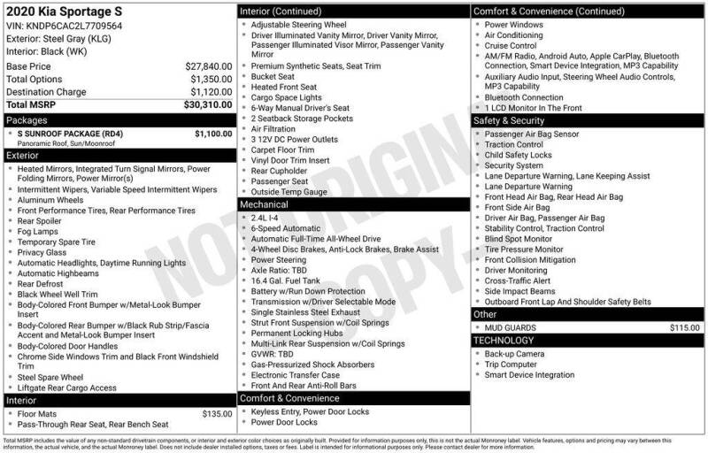 2020 Kia Sportage S