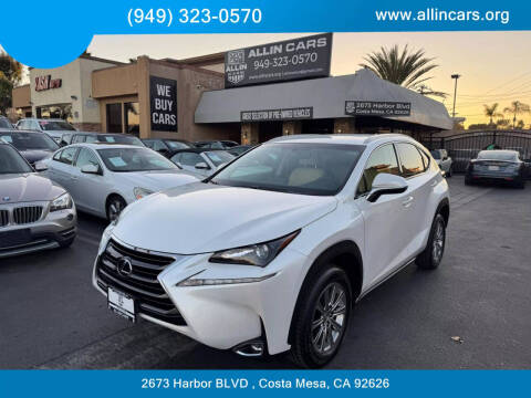 2016 Lexus NX 200t for sale at Allin Cars in Costa Mesa CA