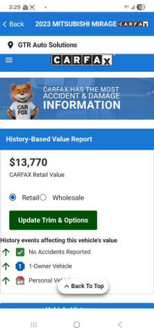 2023 Mitsubishi Mirage Black Edition