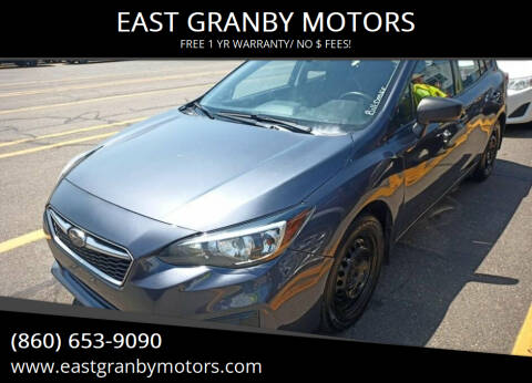 2017 Subaru Impreza for sale at EAST GRANBY MOTORS in East Granby CT