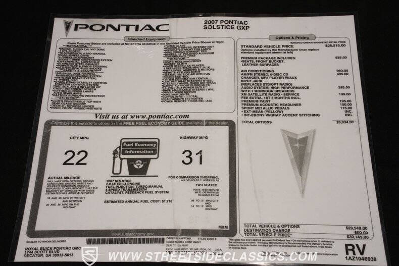 2007 Pontiac Solstice GXP