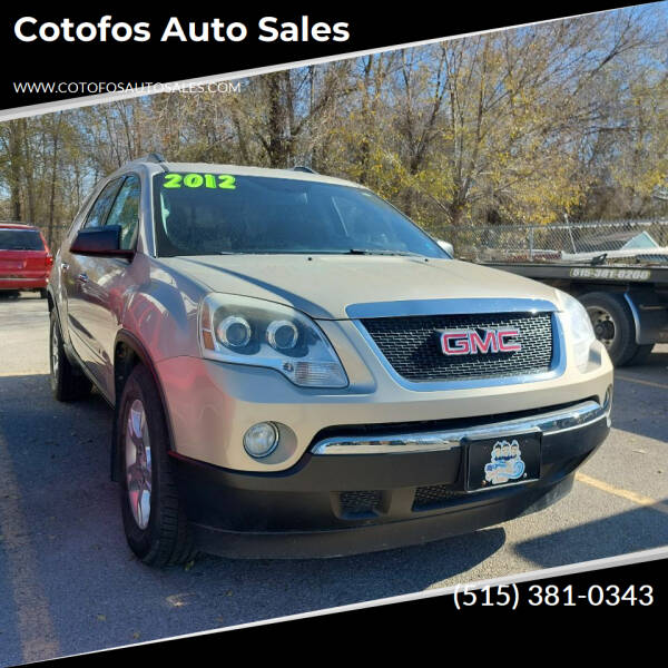2012 GMC Acadia for sale at Cotofos Auto Sales in Des Moines IA