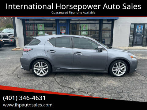 2014 Lexus CT 200h for sale at International Horsepower Auto Sales in Warwick RI