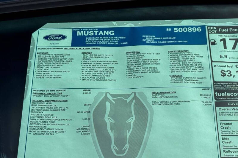 2025 Ford Mustang Dark Horse