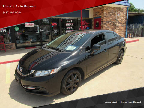 2013 Honda Civic for sale at Classic Auto Brokers in Haltom City TX