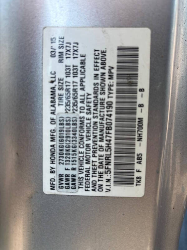 2015 Honda Odyssey EX