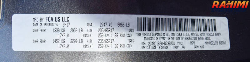 2017 Chrysler Pacifica Touring-L