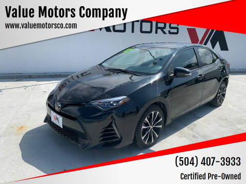 2017 Toyota Corolla for sale at Value Motors Company in Marrero LA