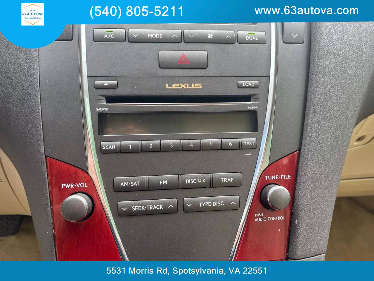 2008 Lexus ES 350 for sale at 63 Auto Inc in Spotsylvania, VA