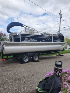 2021 sun tracker DLX 20 Party Barge for sale at Red Barn Motors, Inc. in Ludlow MA