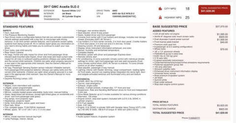 2017 GMC Acadia SLE-2