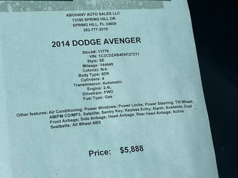 2014 Dodge Avenger SE