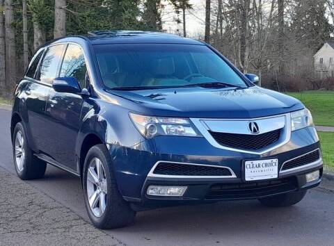 2011 Acura MDX for sale at CLEAR CHOICE AUTOMOTIVE in Milwaukie OR