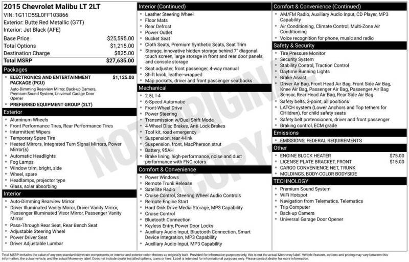 2015 Chevrolet Malibu LT