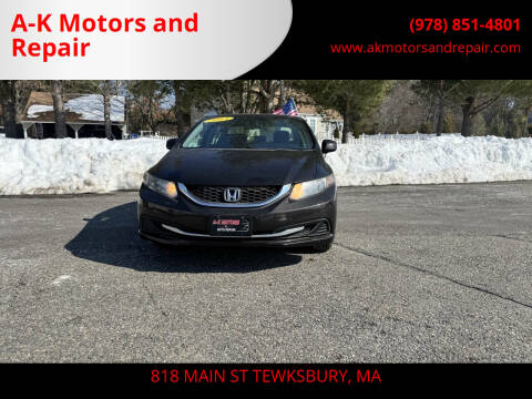 2013 Honda Civic for sale at A-K Motors and Repair in Tewksbury MA