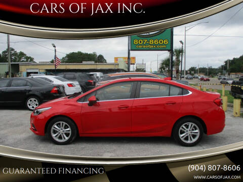 2018 Chevrolet Cruze for sale at CARS OF JAX INC. in Jacksonville FL