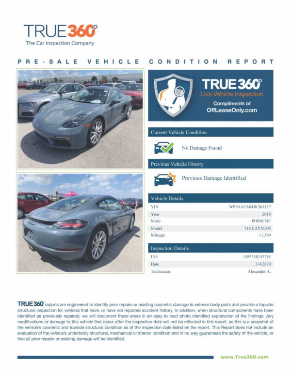 2018 Porsche 718 Cayman