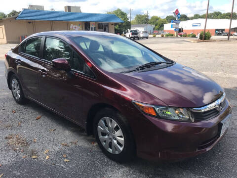 2012 Honda Civic for sale at Cherry Motors in Greenville SC