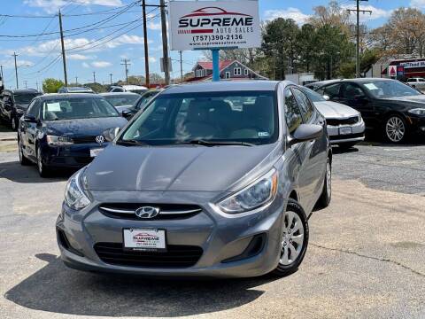 2015 Hyundai Accent for sale at Supreme Auto Sales in Chesapeake VA