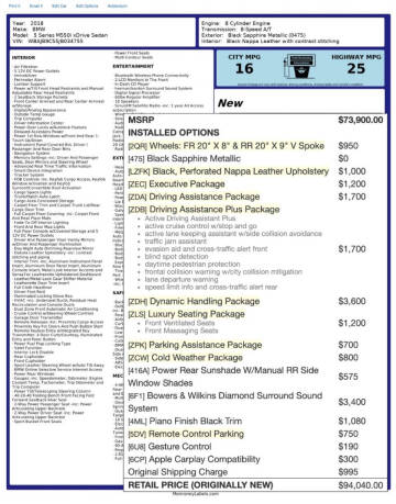 2018 BMW 5 Series M550i xDrive