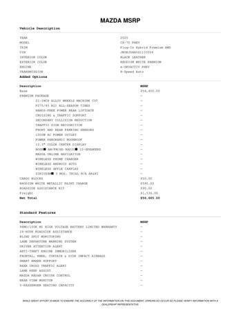 2025 Mazda CX-70 Plug-in Hybrid Premium