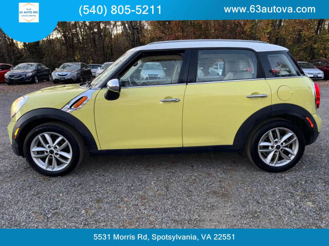 2011 MINI Cooper Countryman for sale at 63 Auto Inc in Spotsylvania, VA