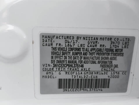 2017 Nissan Versa Note SV