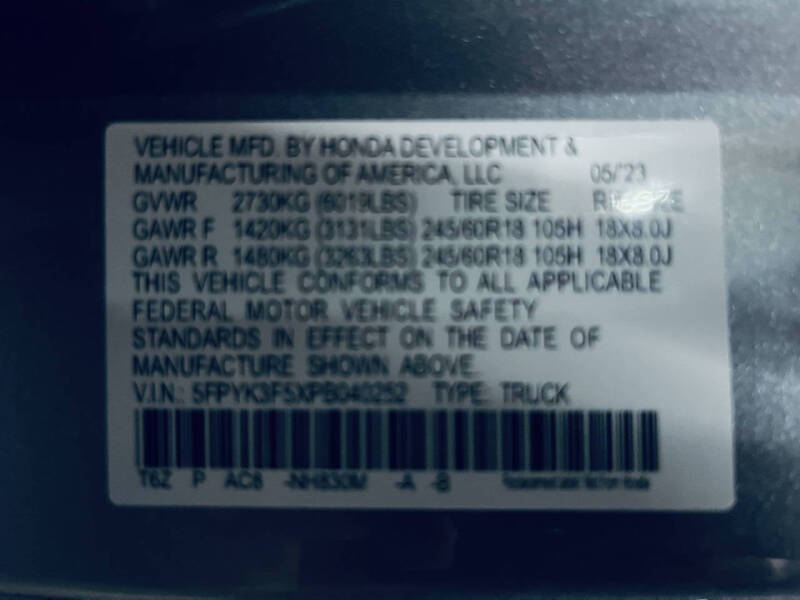 2023 Honda Ridgeline RTL