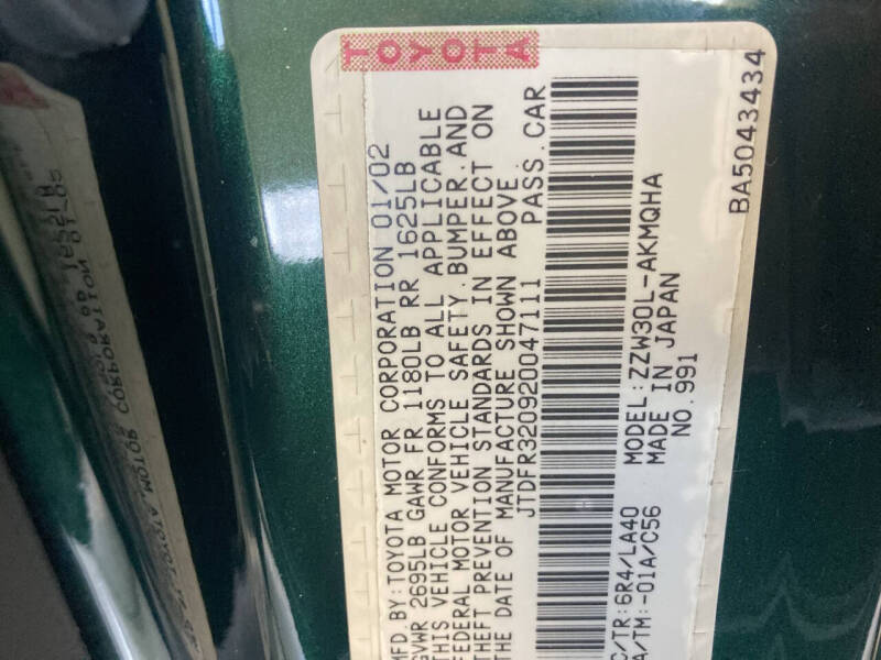 2002 Toyota MR2 Spyder