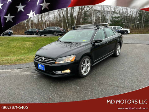 2012 Volkswagen Passat for sale at MD Motors LLC in Williston VT