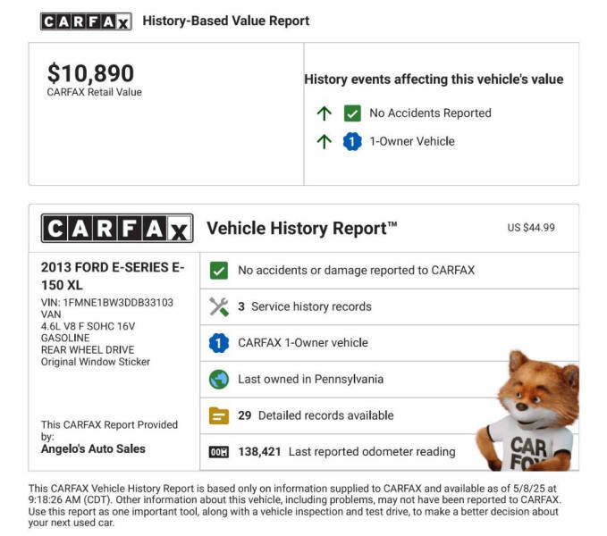 2013 Ford E-Series E-150 XL