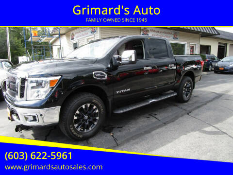 2017 Nissan Titan for sale at Grimard's Auto in Hooksett NH
