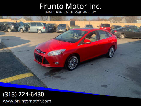 2012 Ford Focus for sale at Prunto Motor Inc. in Dearborn MI