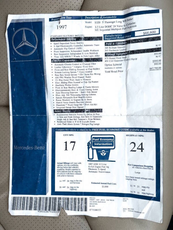 1997 Mercedes-Benz S-Class S 320 LWB