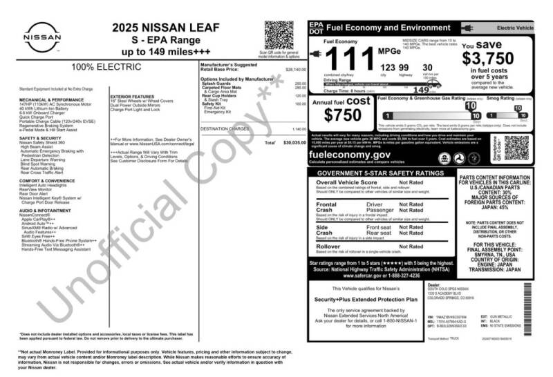 2025 Nissan LEAF S