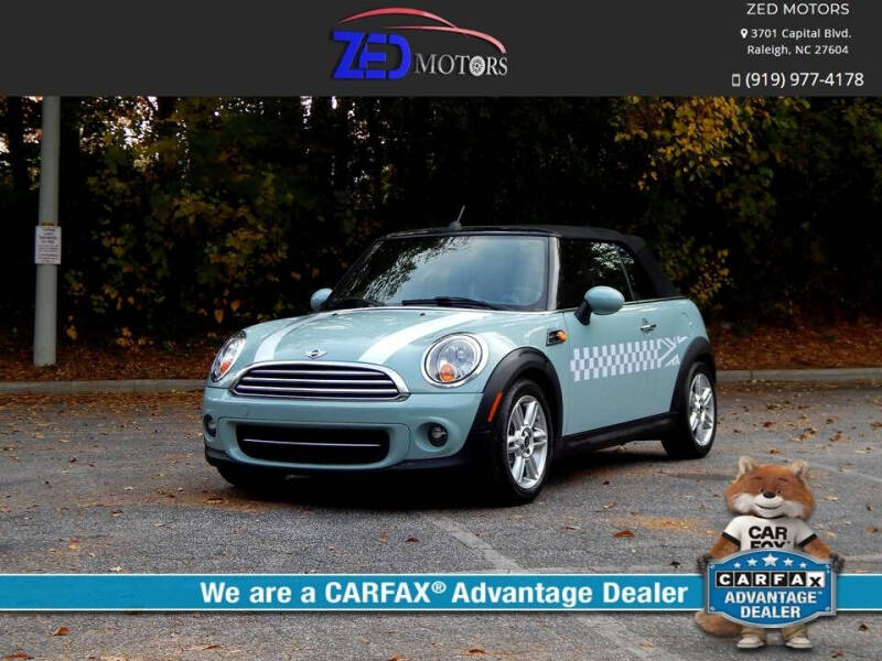 2013 MINI Convertible for sale at Zed Motors in Raleigh NC